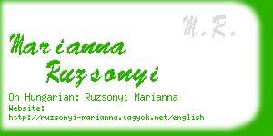 marianna ruzsonyi business card